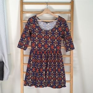 BeBop Aztec Print 3/4 Sleeve Dress
